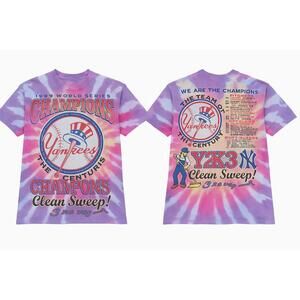 Vintage 1999 New York Yankees Tie Dye T Shirt MLB Champions Y2K3 Clean Sweep XL